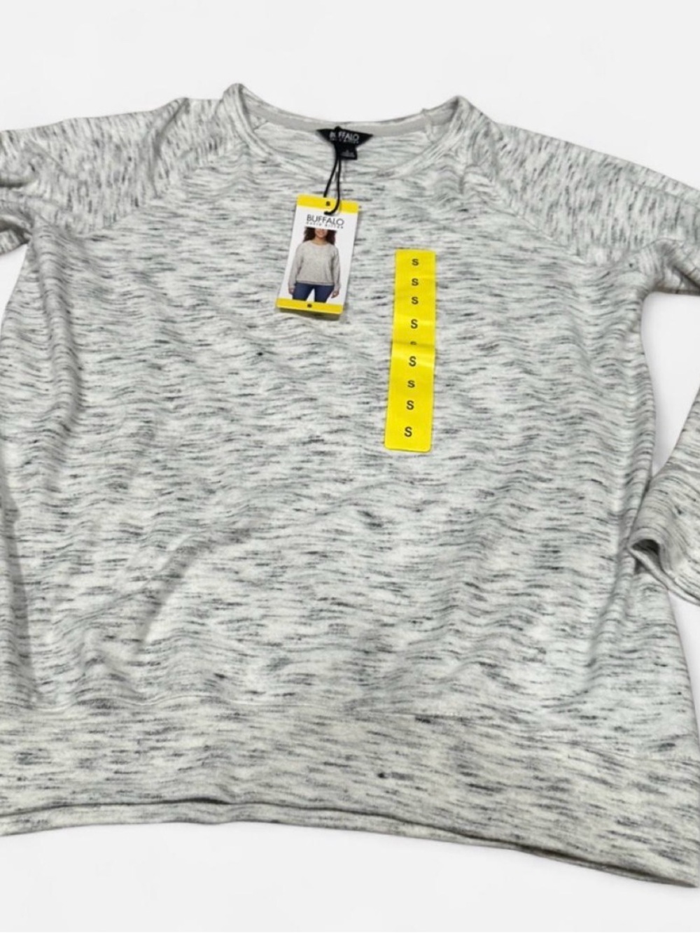 Buffalo David Bitton Marled Light Gray Crewneck Sweater